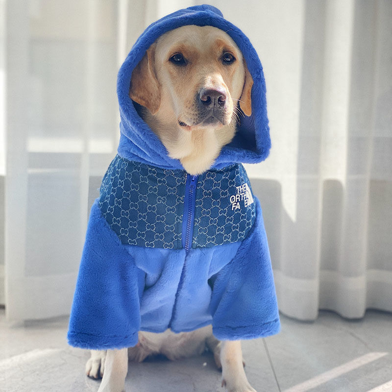 狗狗衣服大型犬潮牌加绒衣服拉布拉多冬季保暖衣服网红狗狗衣服【2月