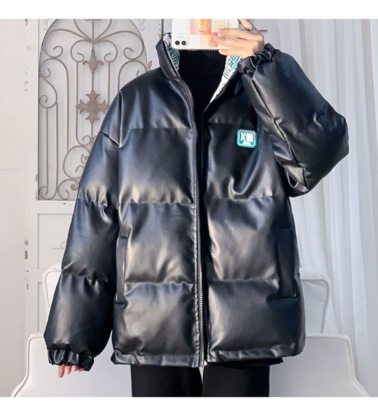 Classic plankton handsome double wear PU leather, men's winter fashion brand thickened warm cotton coat coat, loose_voghion.com
