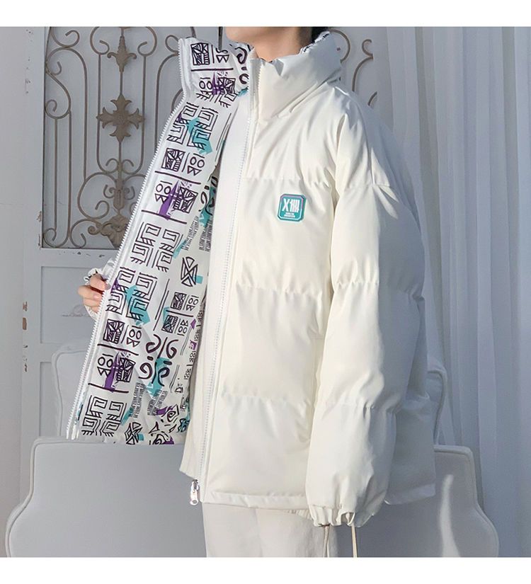 Classic plankton handsome double wear PU leather, men's winter fashion brand thickened warm cotton coat coat, loose_voghion.com