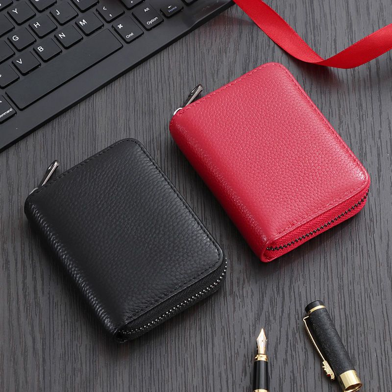 Anti-degaussing card holder men's leather texture anti-theft brush large-capacity card holder driver's license multi-card holder women's ID bag