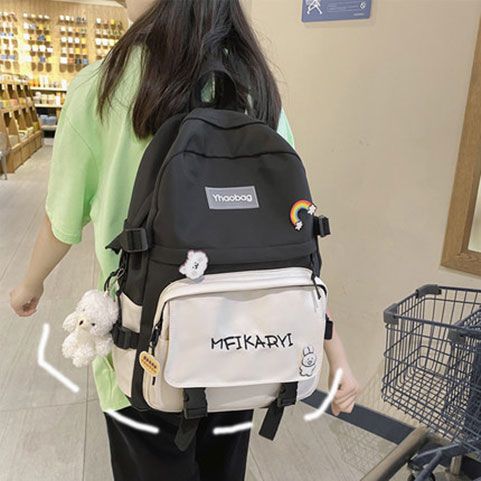 Schoolbag female ins sen series all-match junior high school students large-capacity backpack campus simple high school college students backpack