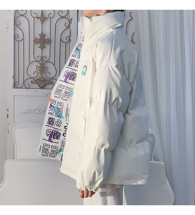 Classic plankton handsome double wear PU leather, men's winter fashion brand thickened warm cotton coat coat, loose_voghion.com