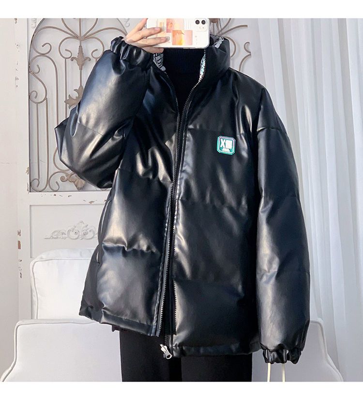 Classic plankton handsome double wear PU leather, men's winter fashion brand thickened warm cotton coat coat, loose_voghion.com