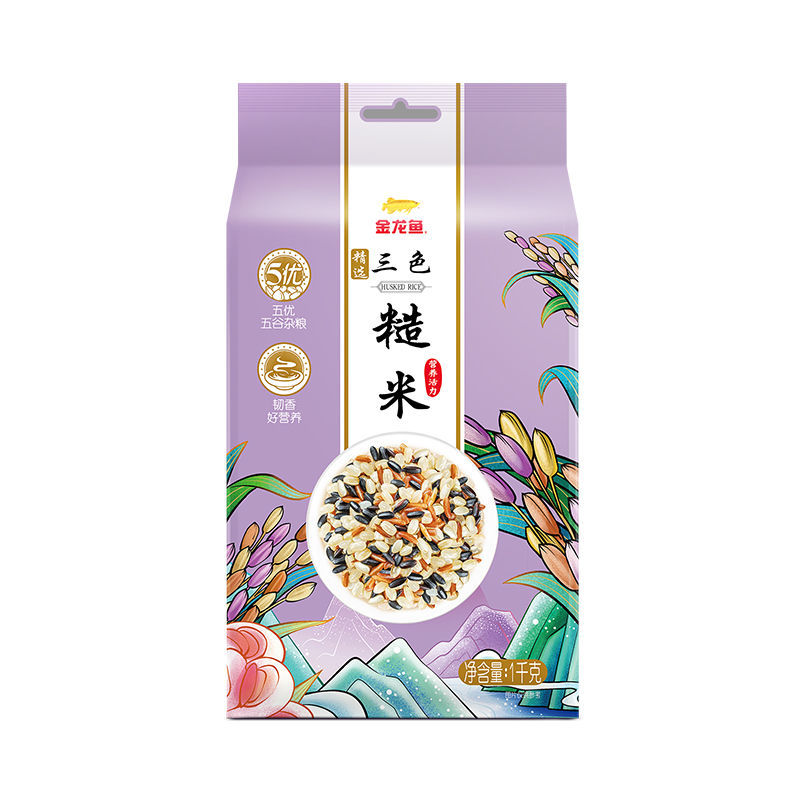 105859-金龙鱼精选三色糙米1KG五色减脂杂粮饭低脂高纤维-详情图