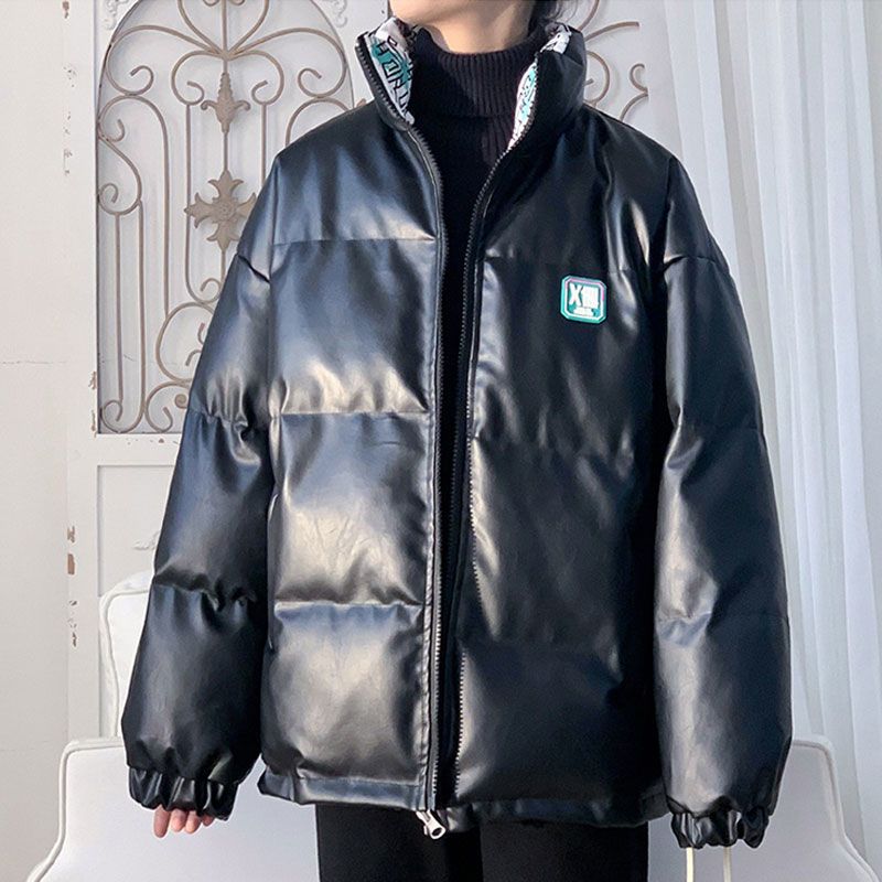 Classic plankton handsome double wear PU leather, men's winter fashion brand thickened warm cotton coat coat, loose_voghion.com