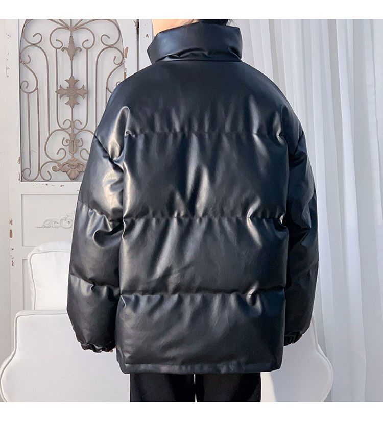 Classic plankton handsome double wear PU leather, men's winter fashion brand thickened warm cotton coat coat, loose_voghion.com