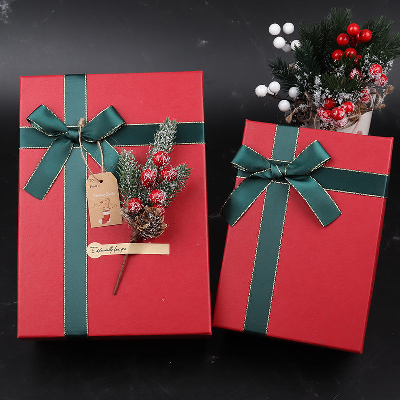 大红礼品盒圣诞礼盒装苹果精美礼物盒批发生日节日创意礼品包装盒【2