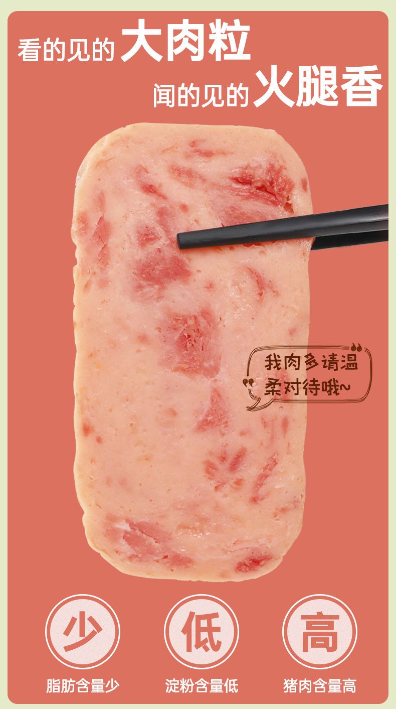 春之言 午餐肉罐头批发即食猪肉涮火锅食材老牌熟食罐头一整箱
