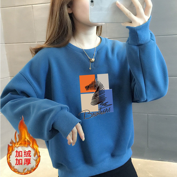 106058-【抢福利款十个色】加绒卫衣女韩版宽松潮流圆领百搭ins套头上衣-详情图