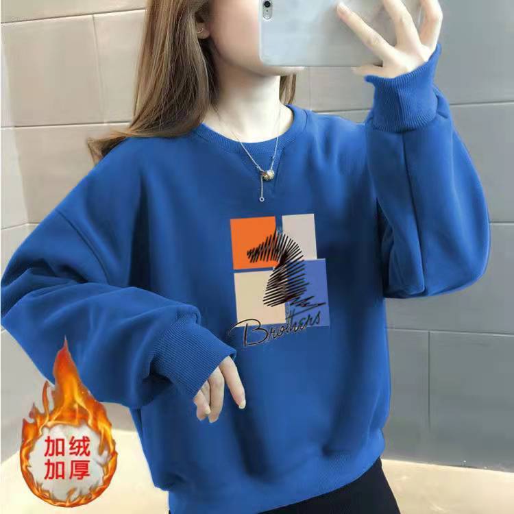 106058-【抢福利款十个色】加绒卫衣女韩版宽松潮流圆领百搭ins套头上衣-详情图