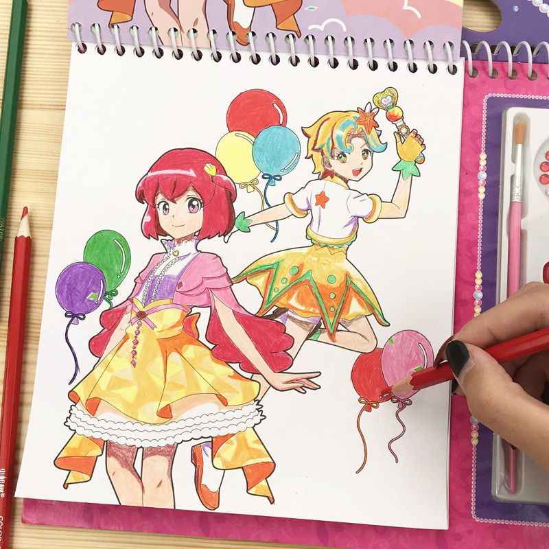 巴啦啦小魔仙画画本绘画本幼儿涂色学画本3到6岁幼儿园女孩图画本