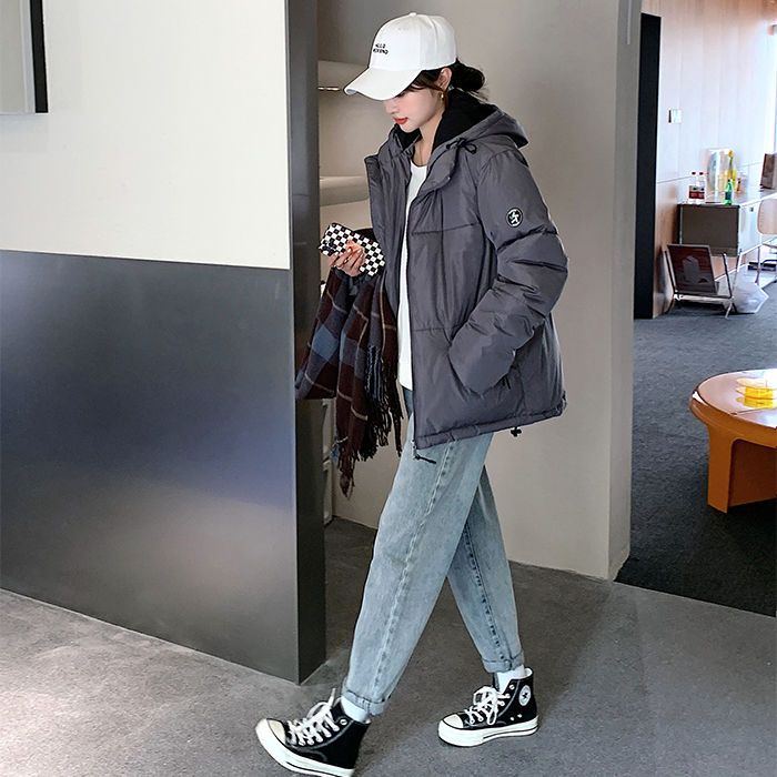 105937-短款羽绒棉服女冬新款洋气棉衣连帽宽松大码加厚外穿小棉袄面包服-详情图