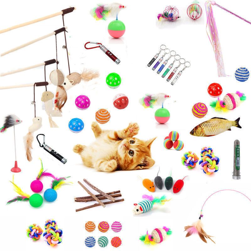 猫玩具逗猫棒套装自嗨逗猫激光笔猫项圈薄荷鱼不倒翁老鼠猫咪玩具