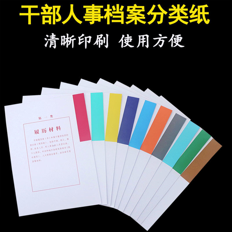 干部人事档案分类纸索引纸人事职工档案分页纸档案材料分类贴纸