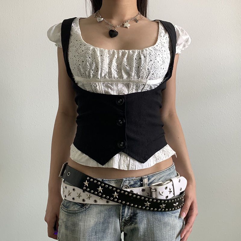 BIIKPIIK純色百搭束腰馬甲背心女新款歐美ins修身收腰塑身腰封潮