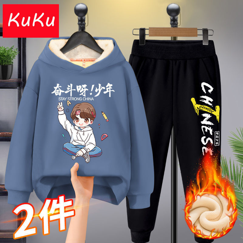 106145-男童冬装套装加绒加厚男孩衣服一体绒儿童卫衣冬装帅气小孩衣服潮-详情图