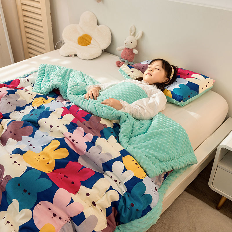 Spring and autumn Doudou Plush blanket children's blanket office nap blanket dormitory double cotton quilt winter quilt thickened