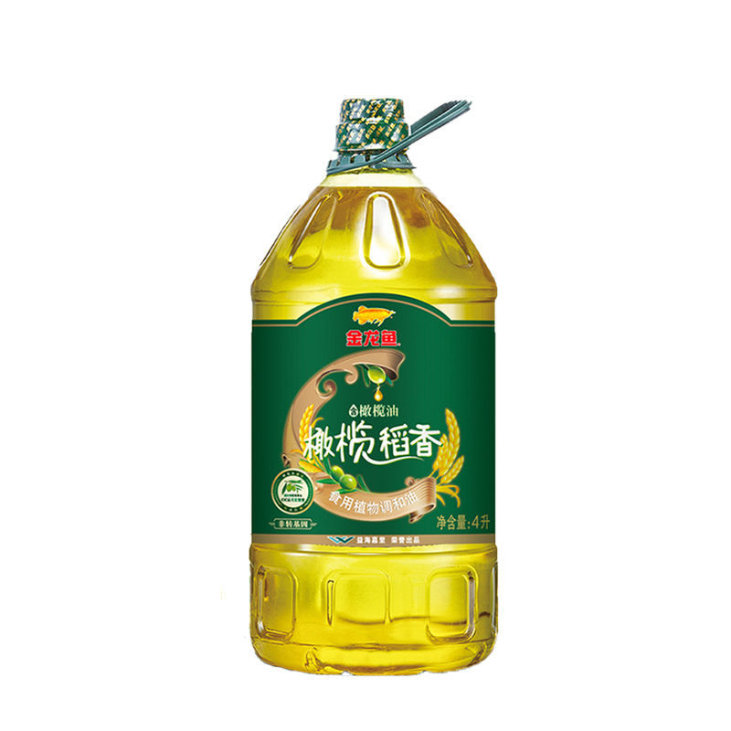 105823-金龙鱼添加橄榄油稻米油食用植物橄榄稻香调和油4L家庭健康用油-详情图