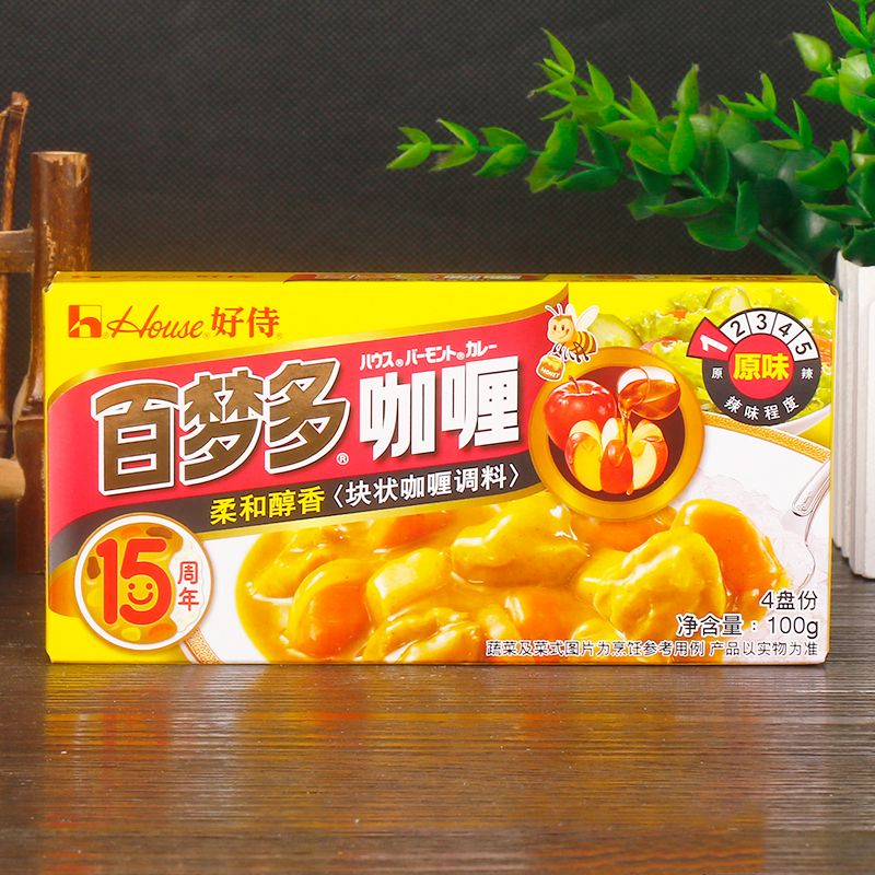 好侍百梦多咖喱块鸡肉饭料理包料酱日本日式家用黄咖喱块原味儿童