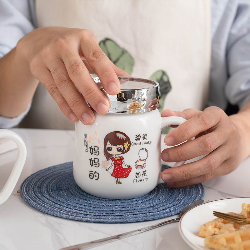 定制陶瓷水杯亲子杯一家马克杯可爱卡通家用早餐杯家庭区分喝水杯 虎窝拼