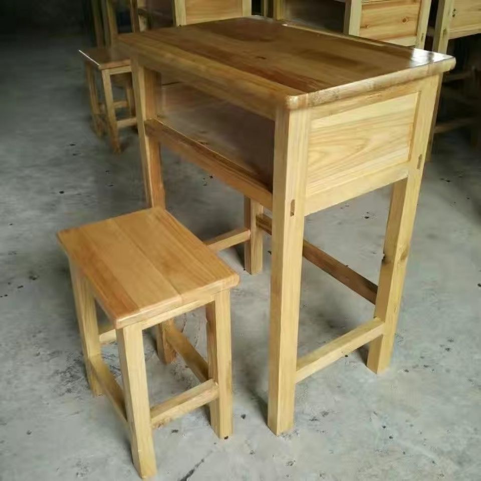 实木学习课桌椅套装学校同款简约家用桌椅辅导班培训班学习桌椅