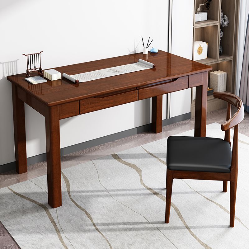实木书桌家用中式写字台现代简约电脑桌学生学习桌卧室小户型桌椅