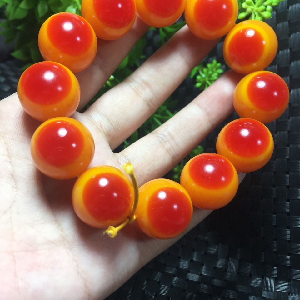 纯天然鹤顶红散珠鸟头骨单珠手串鸟珠手链金刚文玩配饰珠子收藏