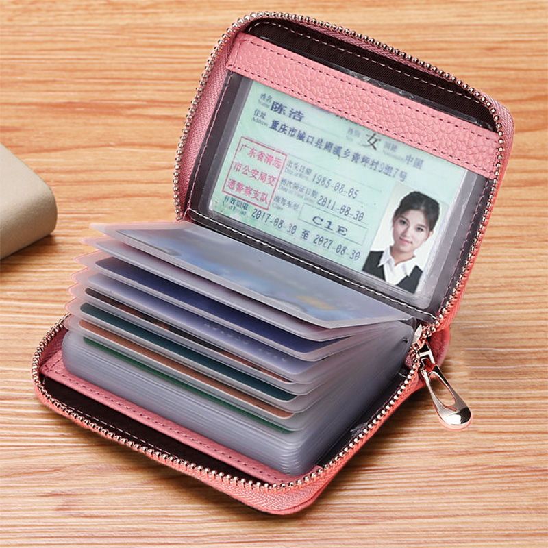 卡包女士真皮質感防消磁證件位大容量駕駛證套多卡位錢包一體包