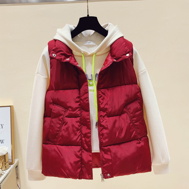 Down cotton vest net red vest women's outerwear autumn and winter 2023 latest style western style fat sister trendy all-match vest