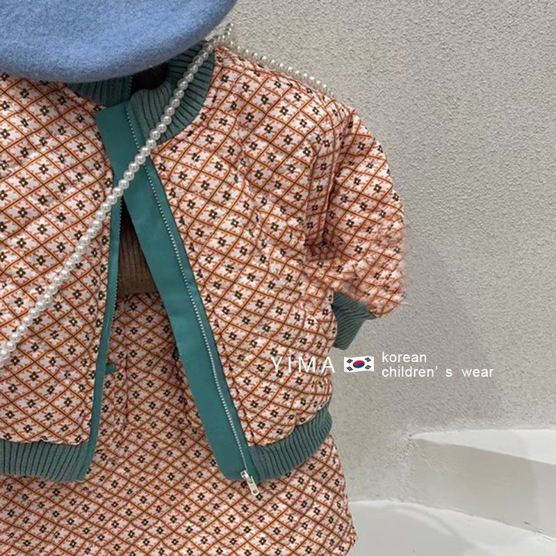 125806-韩国童装女童外套裙子套装冬季款洋气时髦儿童加厚夹棉宝宝两件套-详情图