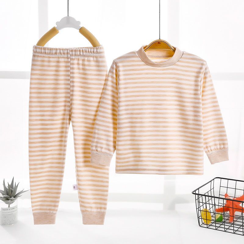 1-11 years old children's autumn clothes and long johns suit boys and girls pure cotton thermal underwear middle and big children's home clothes cotton pajamas