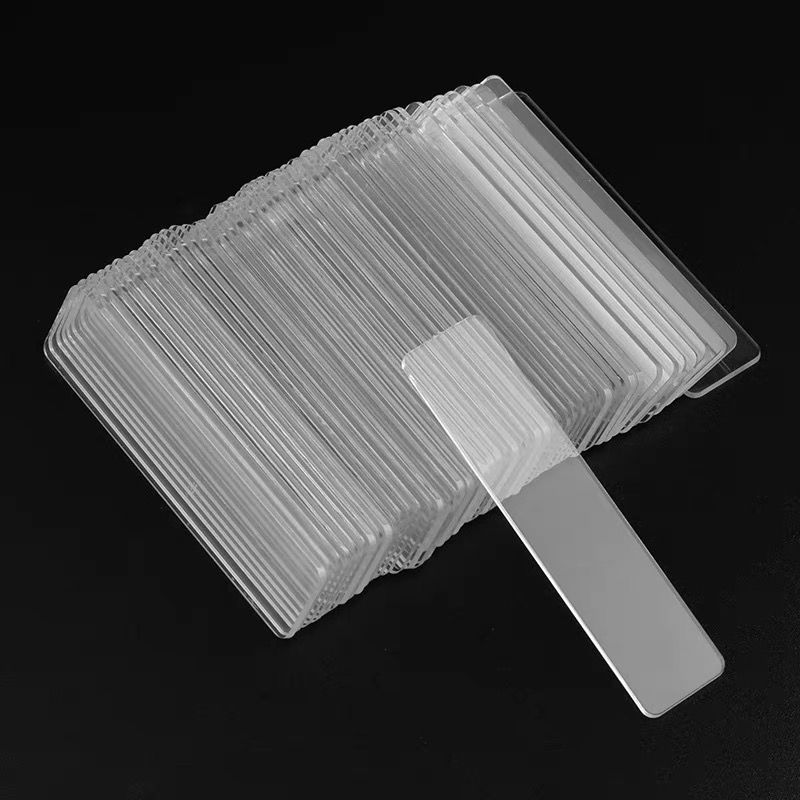 50条美甲亚克力展示条款式作品指甲打板甲片透明样板超粘双面胶带