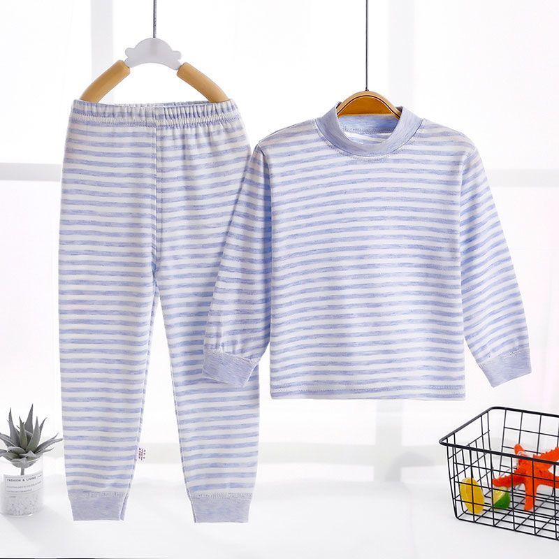 1-13 years old children's autumn clothes and long johns suit boys and girls pure cotton thermal underwear middle and big children's home clothes cotton pajamas