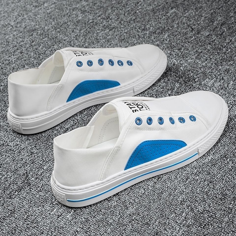 Shoes men 2022 new canvas men's shoes casual and versatile board shoes one step on lazy shoes breathable small white men's shoes