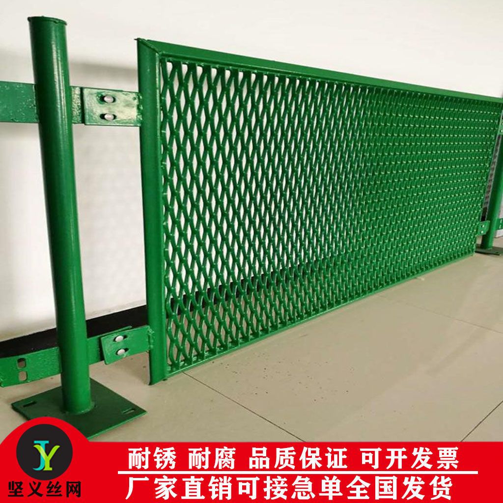 桥梁防抛网防落网高速公路防眩网菱形孔绿色道路中间隔离网防护网