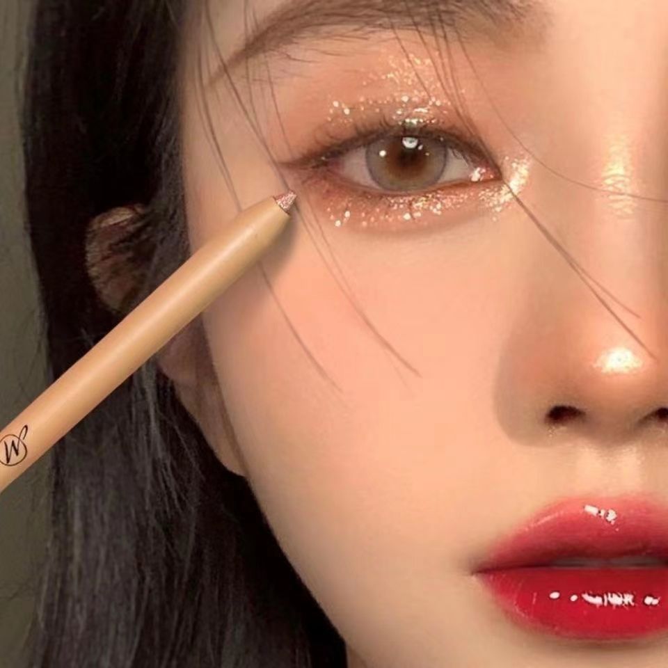 臥蠶筆女推薦陰影提亮液眼妝眼線膠筆防水不暈染雙頭下至勾勒粉色