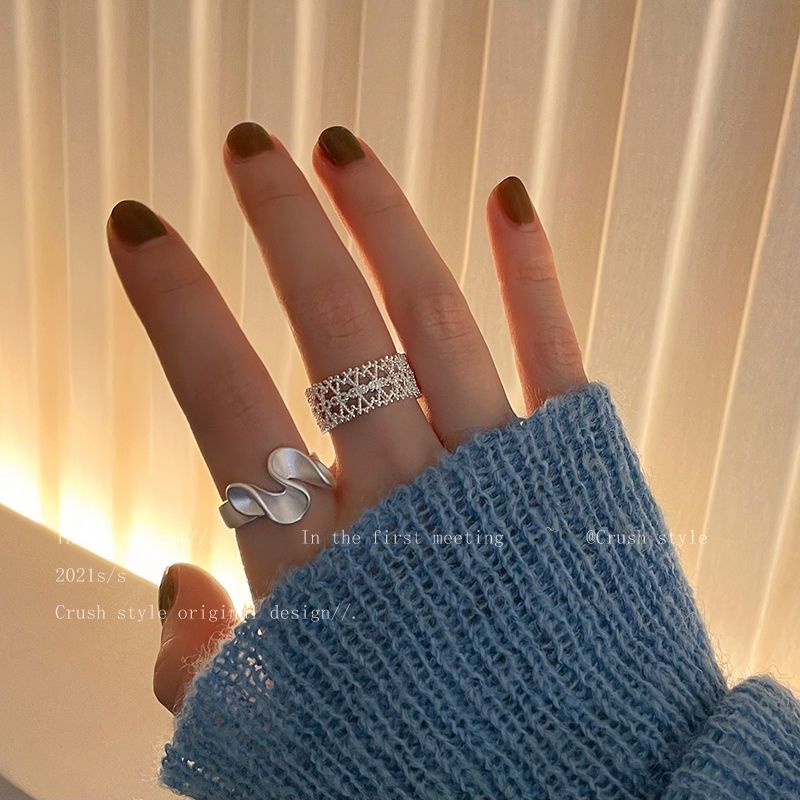 Design sense skirt lace zircon ring women's light luxury exquisite niche index finger ring 2021 new trendy joint ring