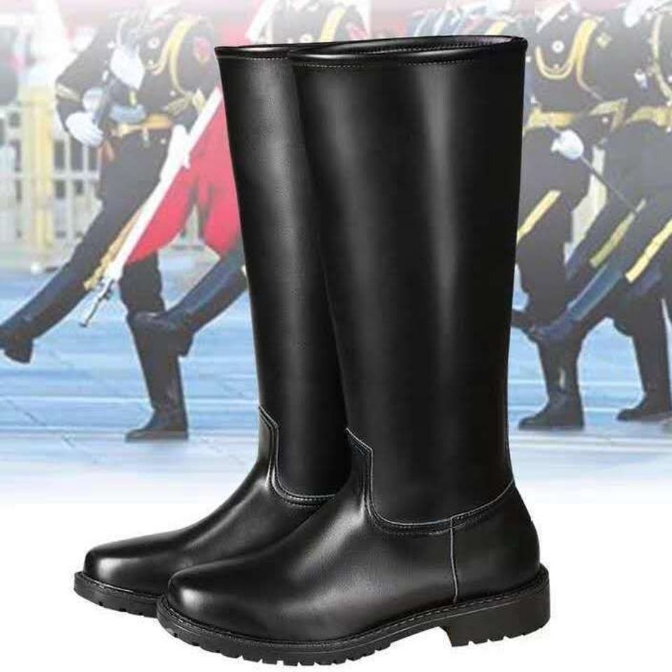 Military parade high boots knight equestrian boots officer shoes flag-raising class guard of honor leather boots autumn and winter British boots men