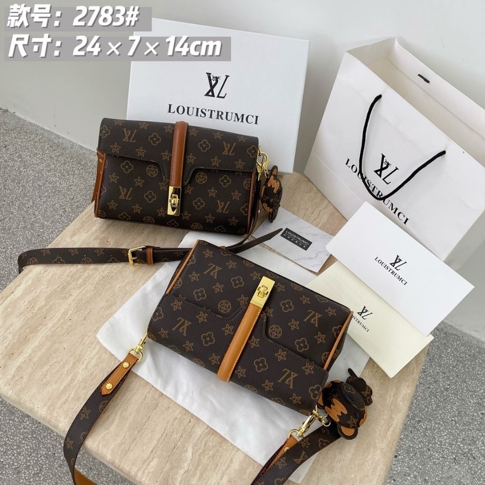 路易传祺2781老花小方包女时尚复古百搭单肩斜挎包休闲单肩腋下包