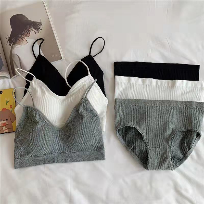 New girls' tube top underwear underwear set beauty back gathered bra underwear students Korean version of sports wrap chest underwear