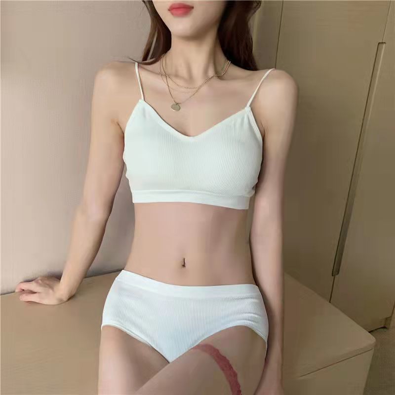 New girls' tube top underwear underwear set beauty back gathered bra underwear students Korean version of sports wrap chest underwear