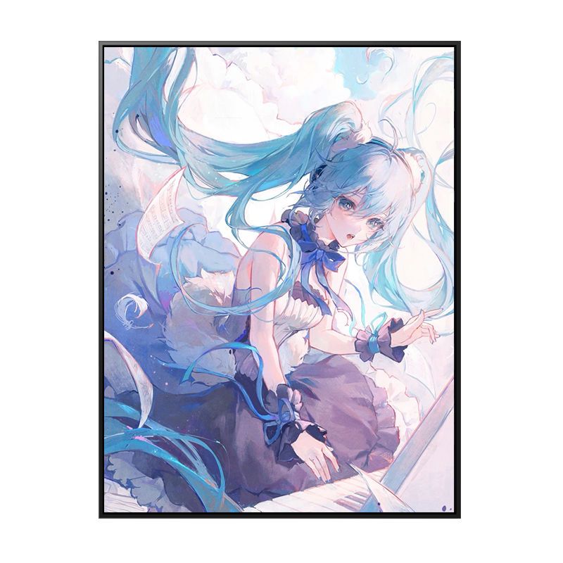 初音未来歌姬diy数字油画miku公主殿下二次元动漫挂画手工填色画