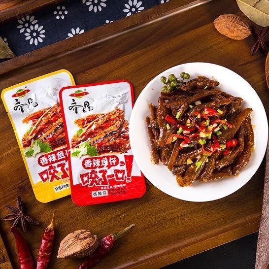 齐晶香辣鱼仔湖南特色麻辣零食小包装即食小鱼干毛毛鱼