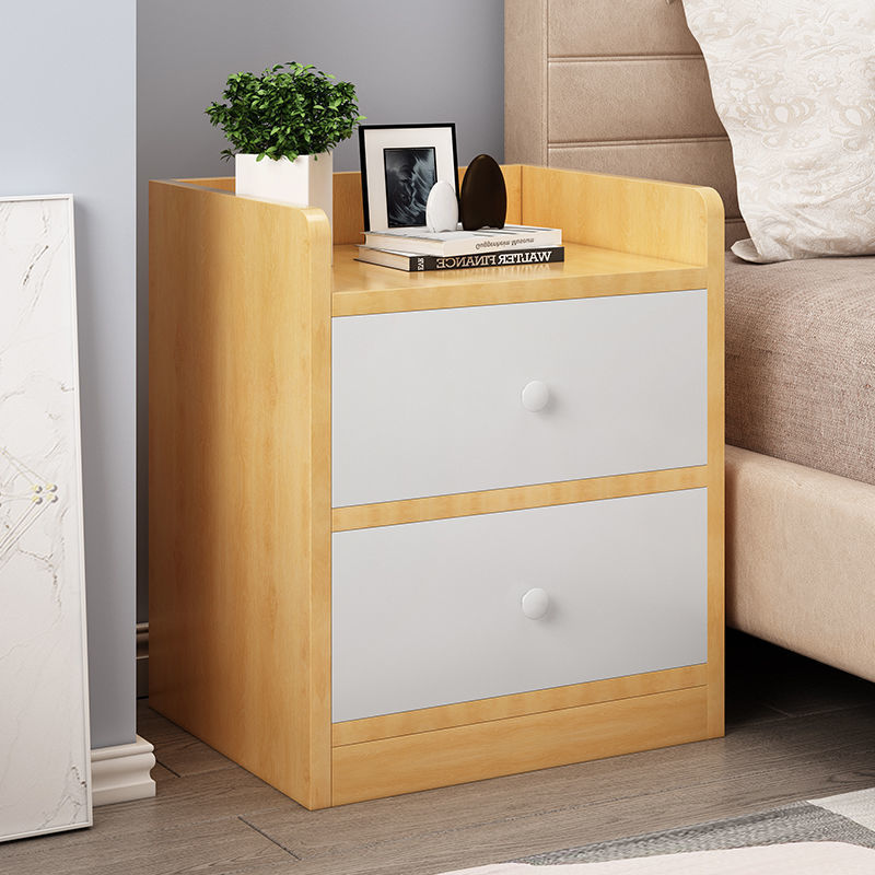 现代床头柜小型简约多层收纳柜抽屉式床头柜免安装一体式北欧风