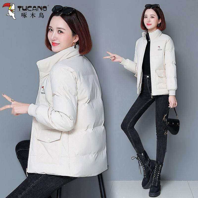 啄木鸟棉衣女2021新款冬季棉袄女士短款羽绒棉服加绒加厚冬装外套