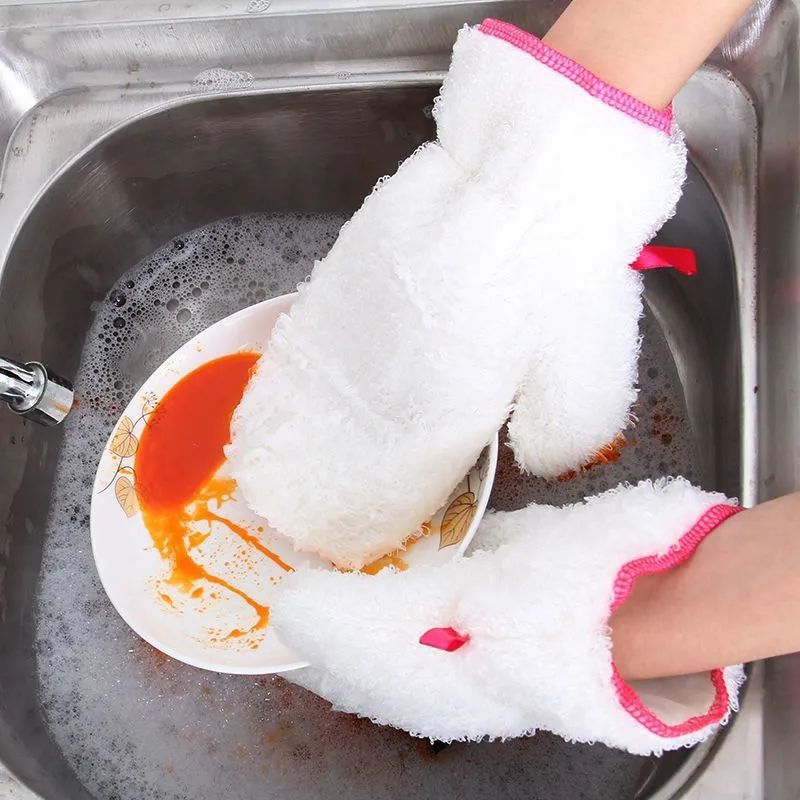 加长升级款洗碗神器手套厨房家务擦桌多功能洗碗抹布不沾油不掉毛