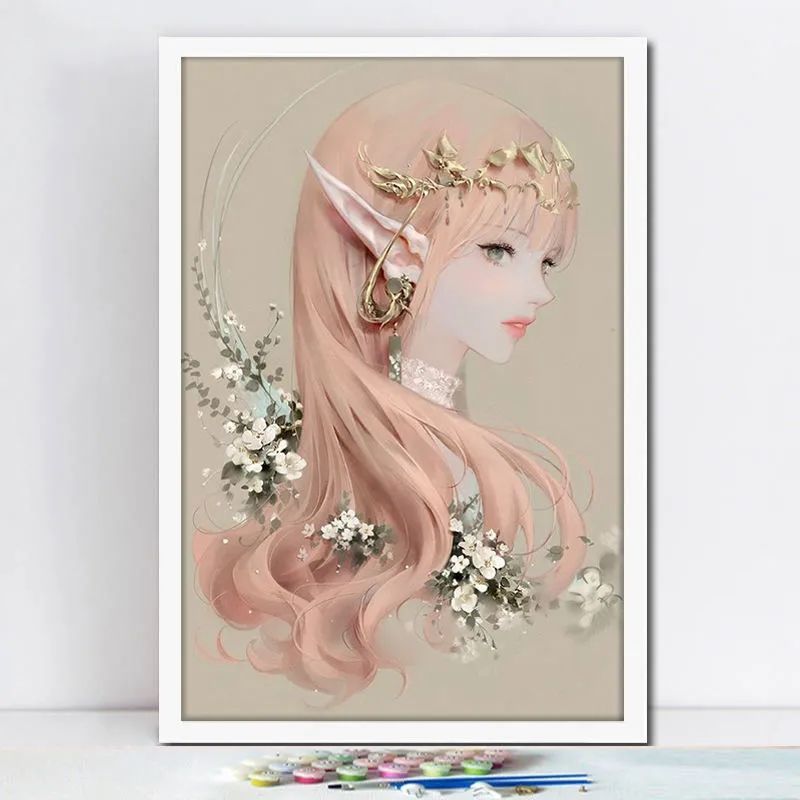 美人鱼海的女儿童话故事人物diy数字油画唯美女孩填色油画装饰画