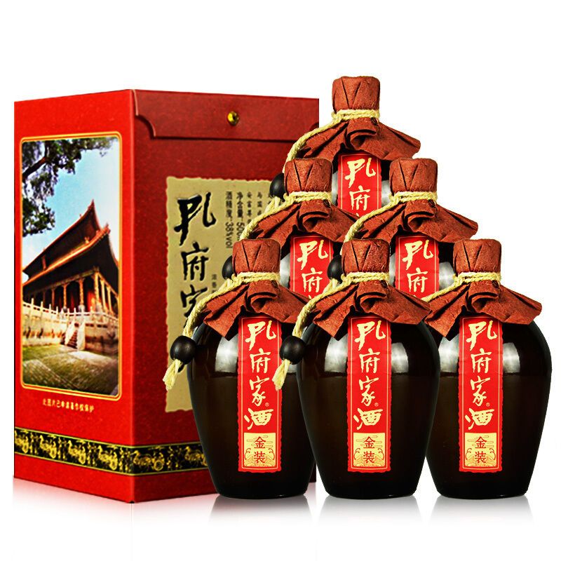 孔府家酒38度 新金装酒500ml*6瓶装 山东白酒 特产 酒水整箱装