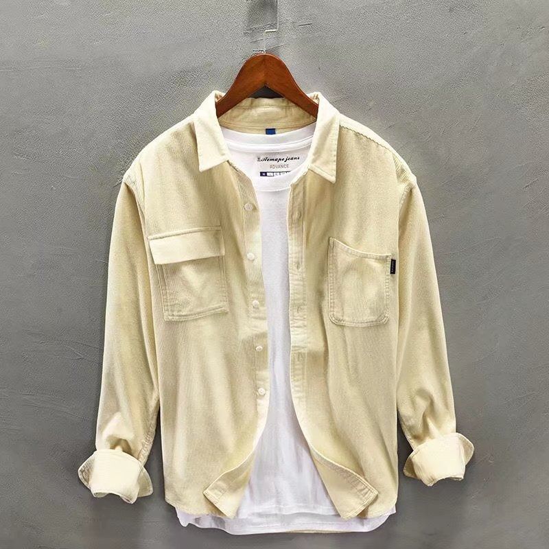 Casual shirt jacket men's long-sleeved loose all-match spring and autumn thin casual shirt autumn men's long-sleeved spring and autumn models