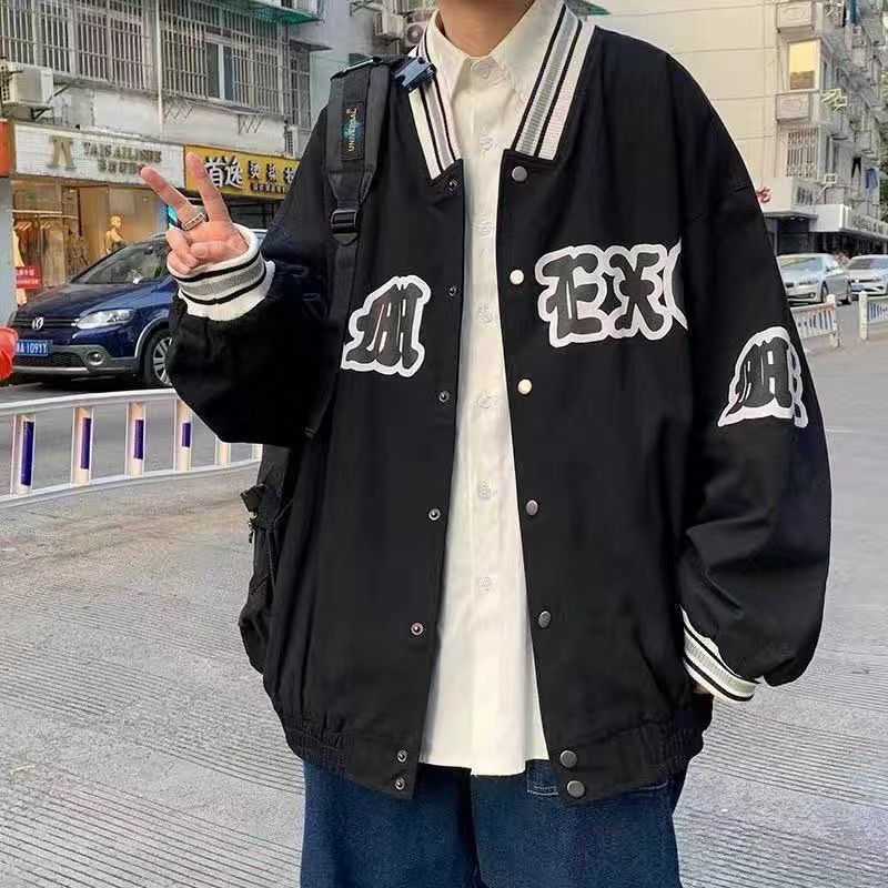 American tide brand baseball uniform men's spring and autumn new ins loose boys loose casual Hong Kong style jacket trend coat